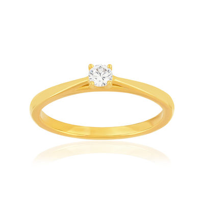 Bague plaqué or jaune zirconias serti 4 griffes