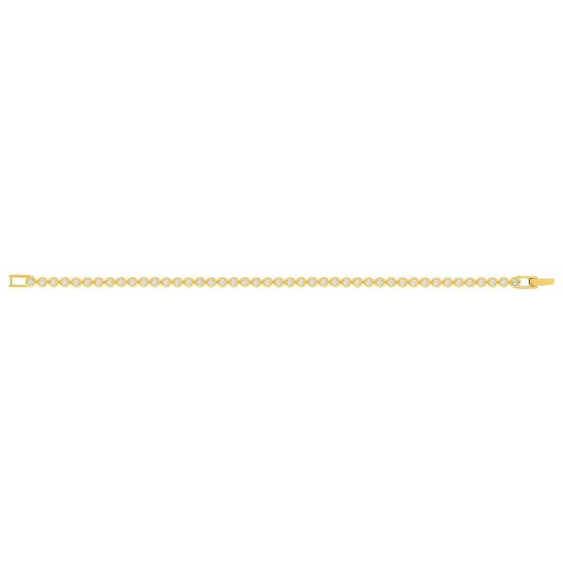Bracelet tennis plaqué or jaune serti clos 19,5cm - vue 2
