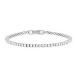 Bracelet tennis argent 925 zirconias serti 4 griffes 19.5cm - vue 1