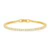 Bracelet tennis plaqué or jaune serti 4 griffes 19,5cm - vue V1