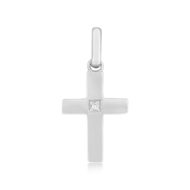 Pendentif croix argent 925 et zirconia