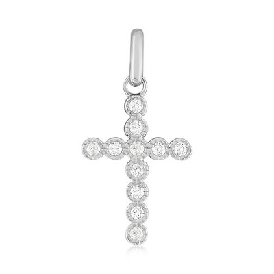 925 silver and zirconia cross pendant