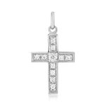 Pendentif croix argent 925 et zirconias - vue 1