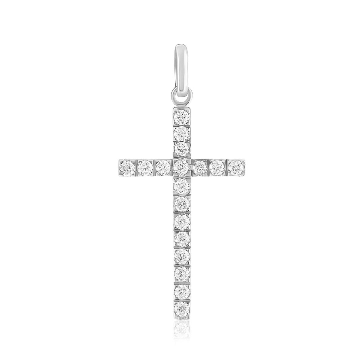 Pendentif croix argent 925 et zirconias