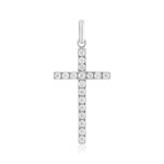 Pendentif croix argent 925 et zirconias - vue 1