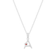 Collier argent 925 émail maille jaseron initiale fleur 38 cm