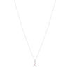 Collier argent 925 émail maille jaseron initiale fleur 38 cm - vue V2