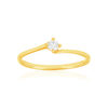 Solitaire or 750 jaune diamant HP1 0.1 carat - vue V1