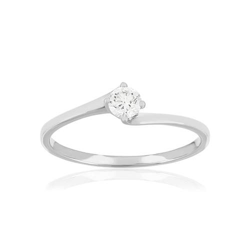 Solitaire or 750 blanc diamant HP1 0.2 carat
