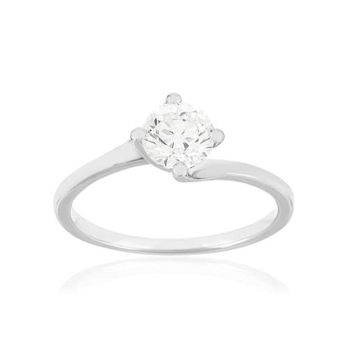 Solitaire or 750 blanc diamant HP1 0.8 carat