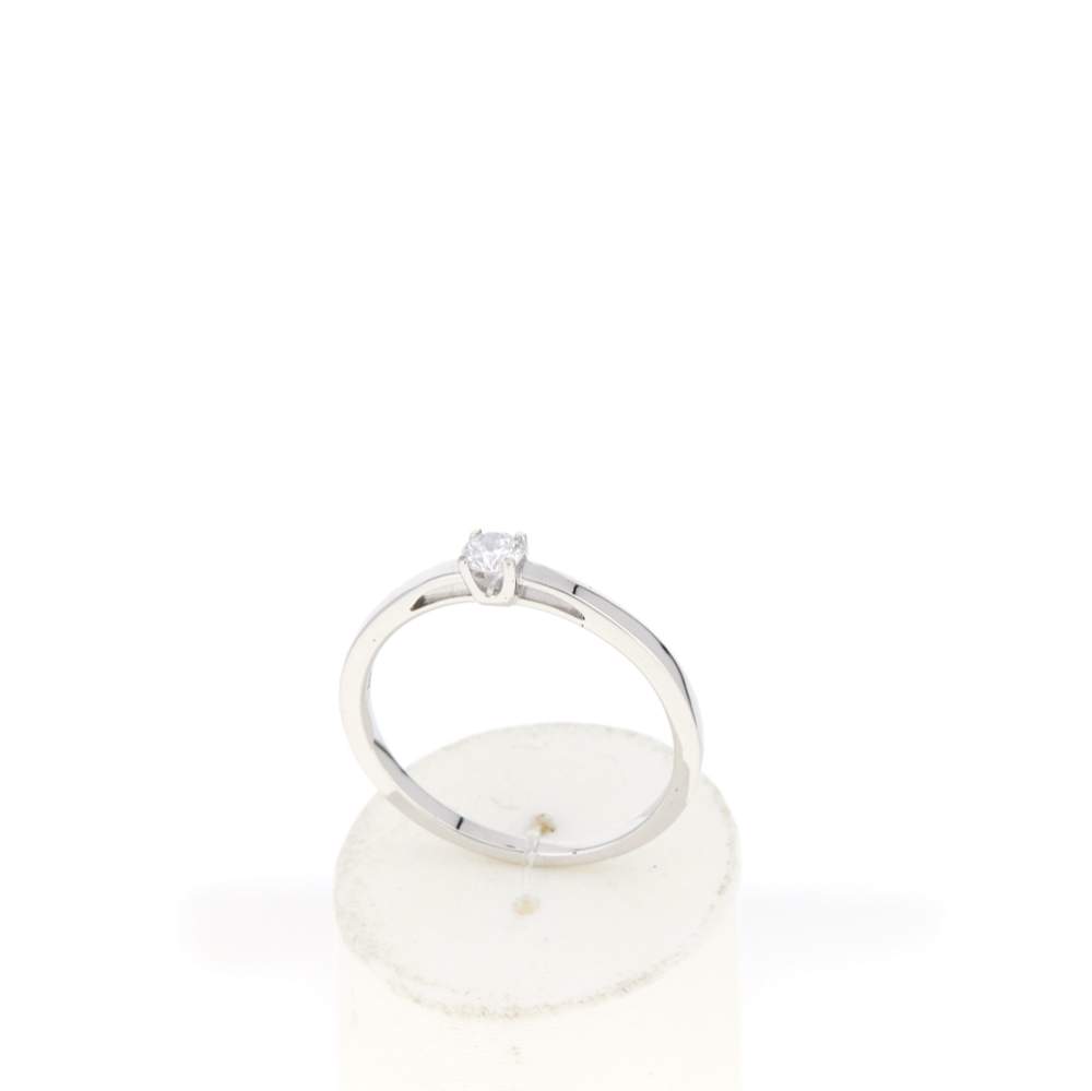 Solitaire or 750 blanc diamant HP1 0.1 carat - vue 2