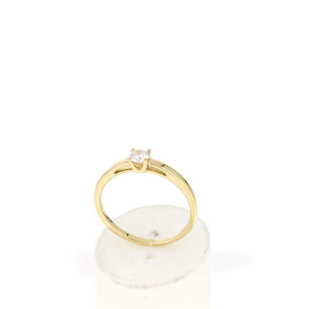 Solitaire or 750 jaune diamant HP1 0.15 carat - vue 2