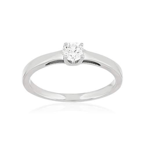 Solitaire or 750 blanc diamant HP1 0.2 carat