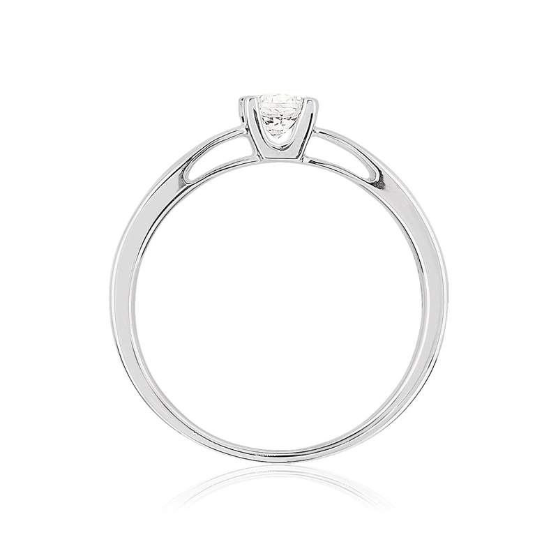 Solitaire or 750 blanc diamant HP1 0.25 carat - vue 2