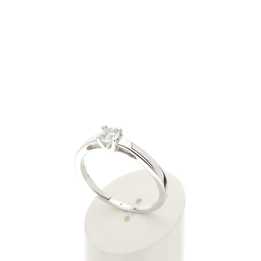Solitaire or 750 blanc diamant HP1 0.25 carat - vue 3