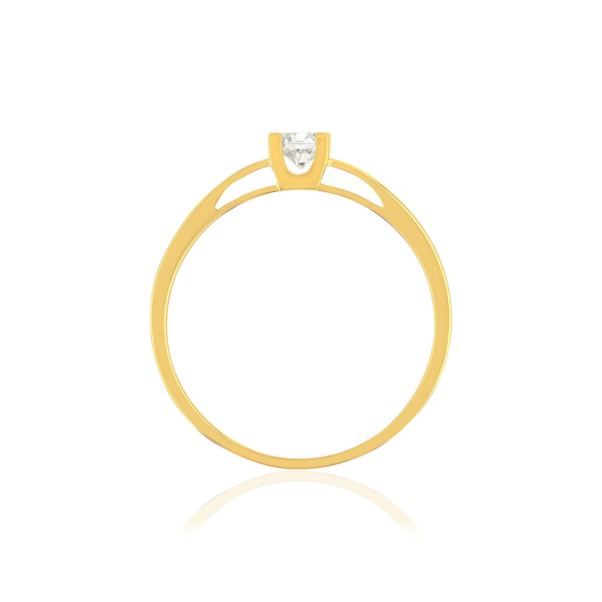 Solitaire or 750 jaune diamant HP1 0.3 carat - vue 2