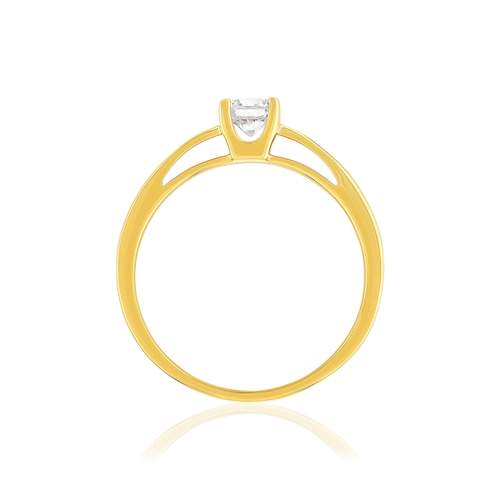Solitaire gold 750 yellow diamond 1 0.4 carat