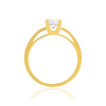 Solitaire or 750 jaune diamant HP1 0.7 carat - vue 2