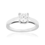Solitaire or 750 blanc diamant HP1 0.8 carat - vue 1