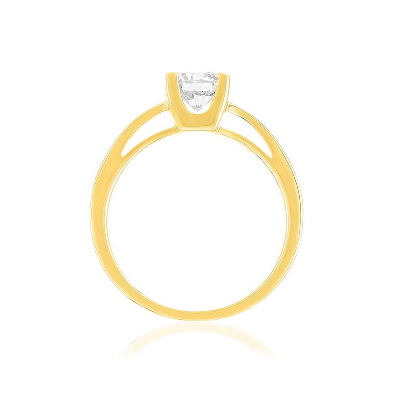 Solitaire or 750 jaune diamant HP1 0.8 carat - vue 2