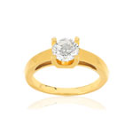 Solitaire or 750 jaune diamant HP1 1 carat - vue 1