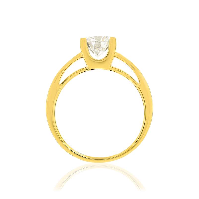Solitaire or 750 jaune diamant HP1 1 carat - vue 2