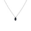 Collier argent 925 saphir 0.33 carat et zirconias 42cm - vue V1
