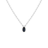 Collier argent 925 saphir 0.33 carat et zirconias 42cm