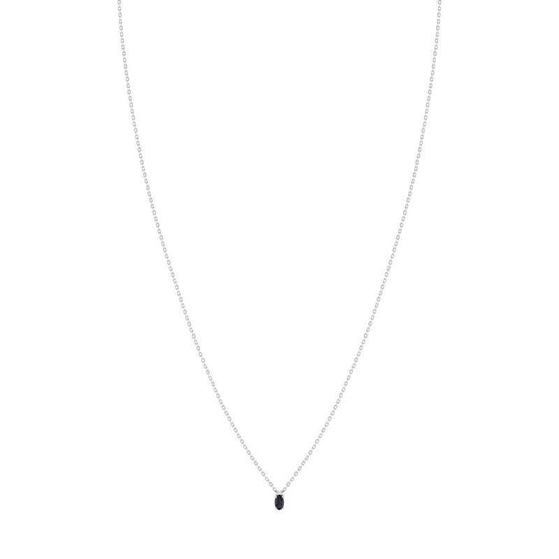Collier argent 925 saphir 0.33 carat et zirconias 42cm - vue 2