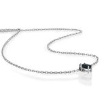 Collier argent 925 saphir 0.33 carat et zirconias 42cm - vue D1