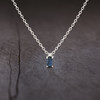 Necklace silver 925 sapphire 0.33 carat and zirconias 42cm - view VD2