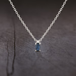 Collier argent 925 saphir 0.33 carat et zirconias 42cm - vue D2