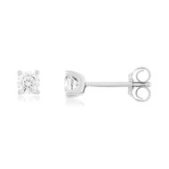 Boucles d'oreilles or 750 blanc diamant HP1 0,4 carat
