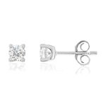 Boucles d'oreilles or 750 blanc diamant HP1 0,5 carat - vue 1