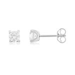 Boucles d'oreilles or 750 blanc diamant HP1 0,8 carat - vue 1