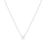 Collier solitaire or 750 blanc diamant HP1 0.2 carat 42cm - vue 1