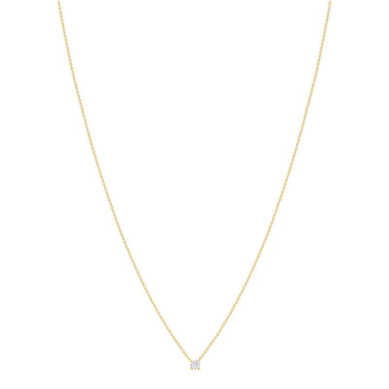 Collier solitaire or 750 jaune diamant HP1 0.25 carat 42cm - vue 2