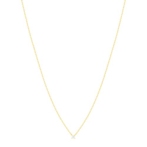 Solitaire necklace gold 750 yellow diamond HP1 0.3 carat 42cm