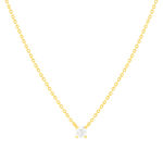 Collier solitaire or 750 jaune diamant HP1 0.3 carat 42cm - vue 4