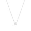 Collier solitaire or 750 blanc diamant HP1 0.4 carat 42cm - vue V1