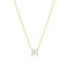 Collier solitaire or 750 jaune diamant HP1 0.4 carat 42cm - vue V1