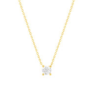 Collier solitaire or 750 jaune diamant HP1 0.4 carat 42cm