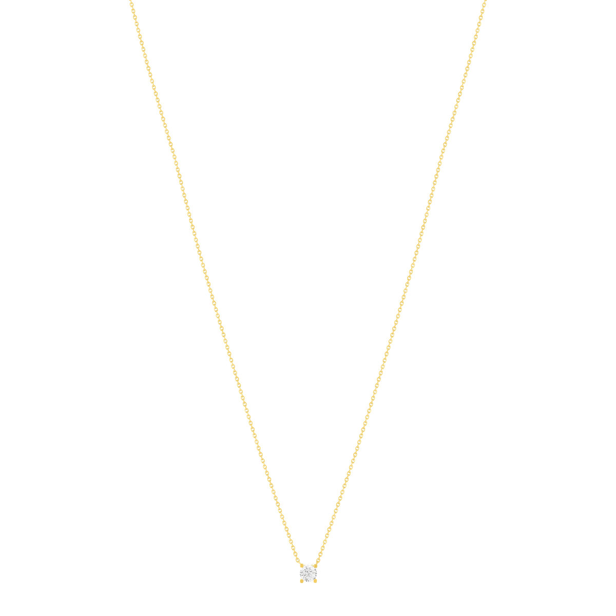 Collier solitaire or 750 jaune diamant HP1 0.4 carat 42cm - vue 2