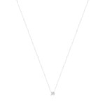 Collier solitaire or 750 blanc diamant HP1 0.5 carat 42cm - vue 1