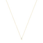 Collier solitaire or 750 jaune diamant HP1 0.5 carat 42cm - vue 2