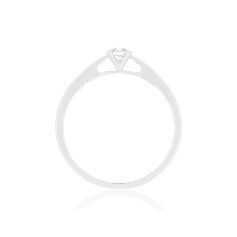 Solitaire or 750 blanc diamant HP1 0.1 carat - vue 2