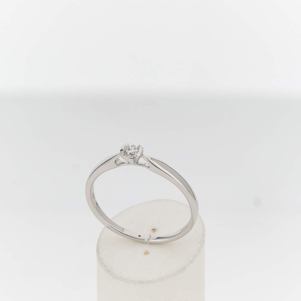 Solitaire or 750 blanc diamant HP1 0.15 carat - vue 2