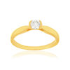 Solitaire or 750 jaune diamant HP1 0.2 carat - vue V1