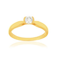 Solitaire or 750 jaune diamant HP1 0.2 carat