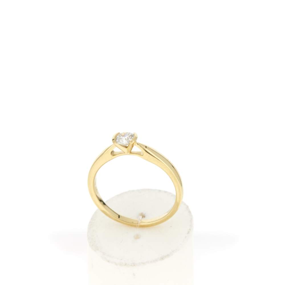 Solitaire or 750 jaune diamant HP1 0.2 carat - vue 2